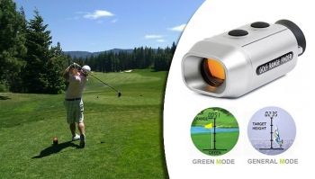 Save 64% on this digital golf range finder for £18. Lightweight, portable & uses high quality optics & built in digital technology to calculate distance of the pin in yards