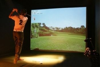 Golf Cafe Bar: Simulator Session Plus Pizza For Up to Eight from £12 (Up to 68% Off)